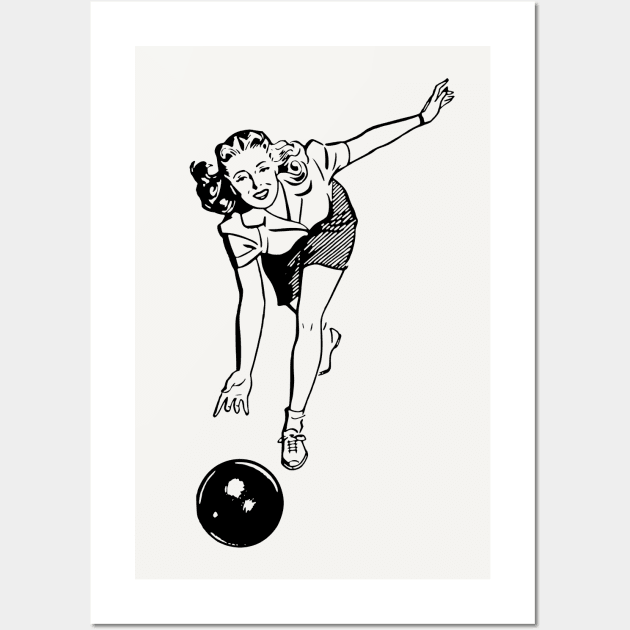 Bowling Wall Art by Vintage Sketches